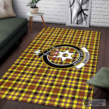 Jardine Modern Tartan Area Rug with Family Crest