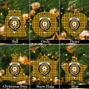 Jardine Modern Tartan Christmas Ceramic Ornaments with Family Crest