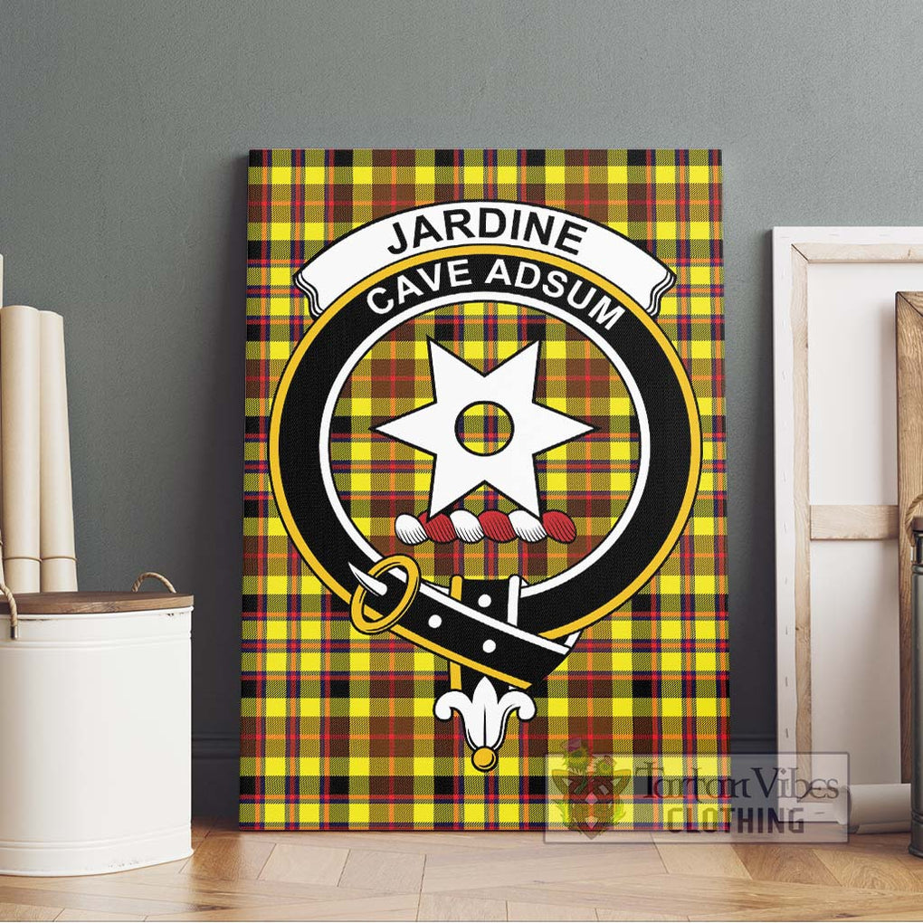 Jardine Modern Tartan Canvas Print Wall Art with Family Crest Without Frame - Tartan Vibes Clothing