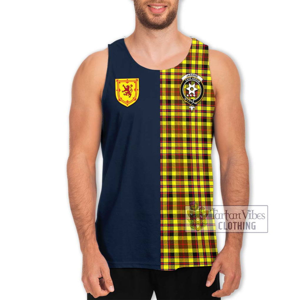 Tartan Vibes Clothing Jardine Modern Tartan Men's Tank Top with Scottish Lion Royal Arm Half Style