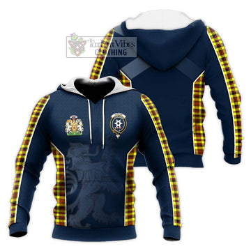 Jardine Modern Tartan Knitted Hoodie with Family Crest and Lion Rampant Vibes Sport Style