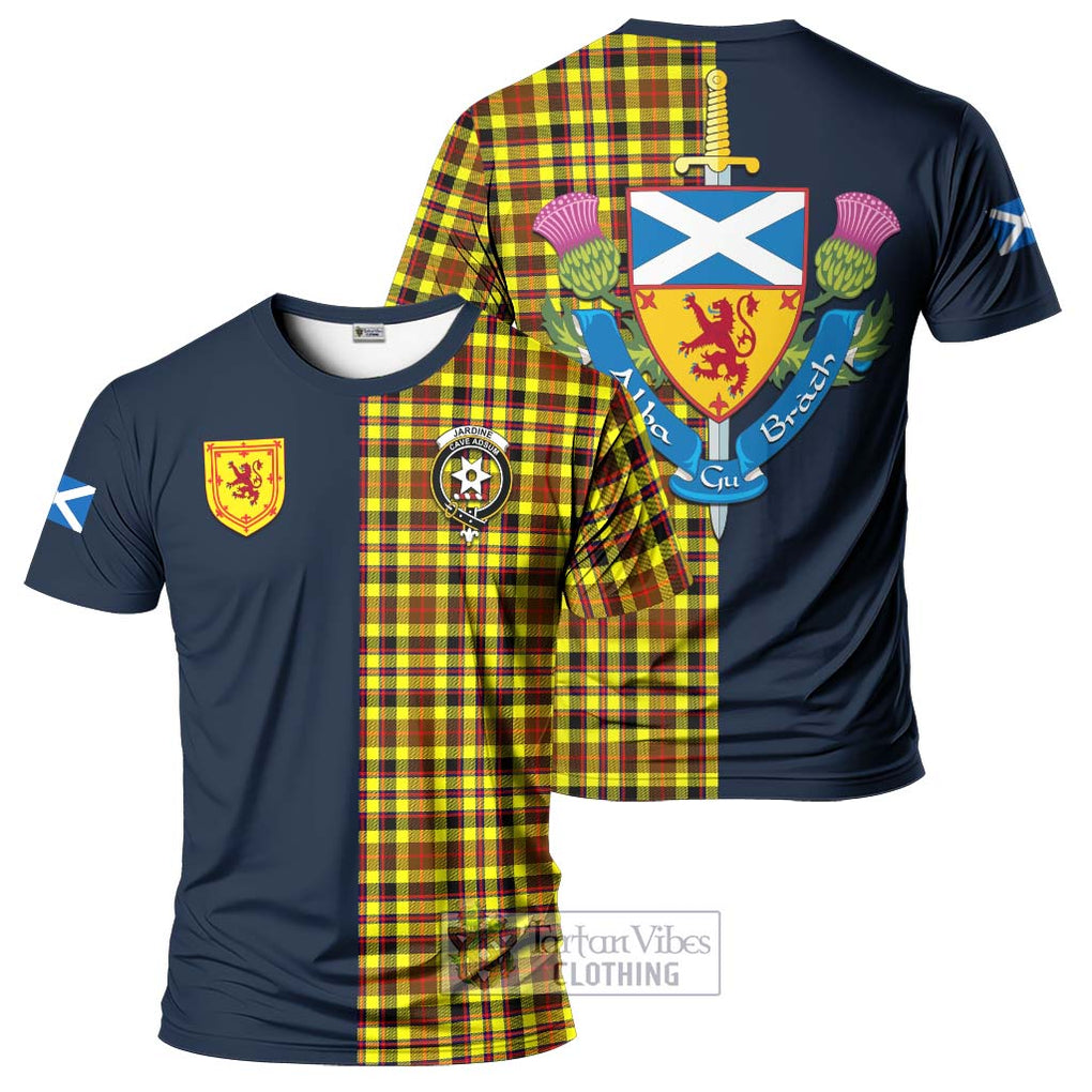 Tartan Vibes Clothing Jardine Modern Tartan T-Shirt Alba with Scottish Lion Royal Arm Half Style