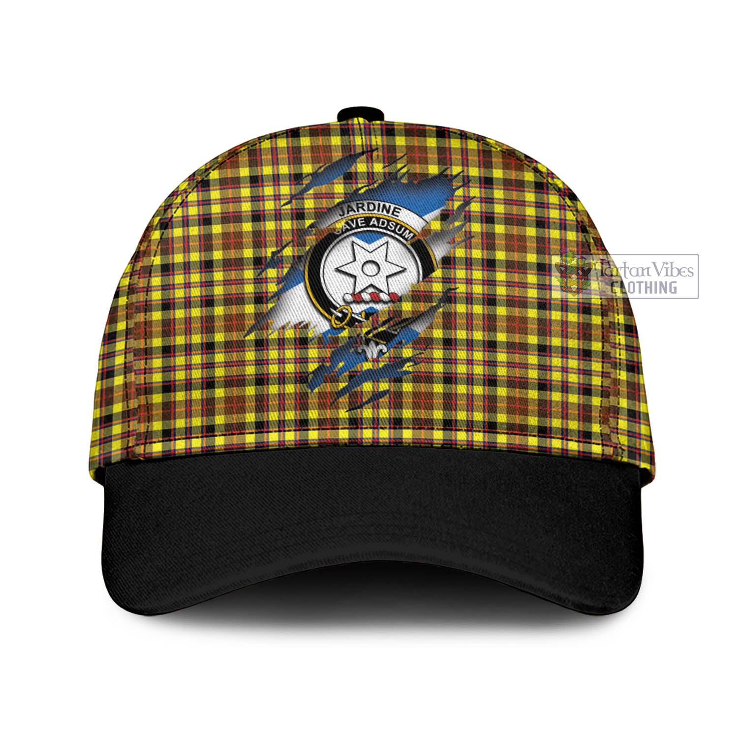 Tartan Vibes Clothing Jardine Modern Tartan Classic Cap with Family Crest In Me Style