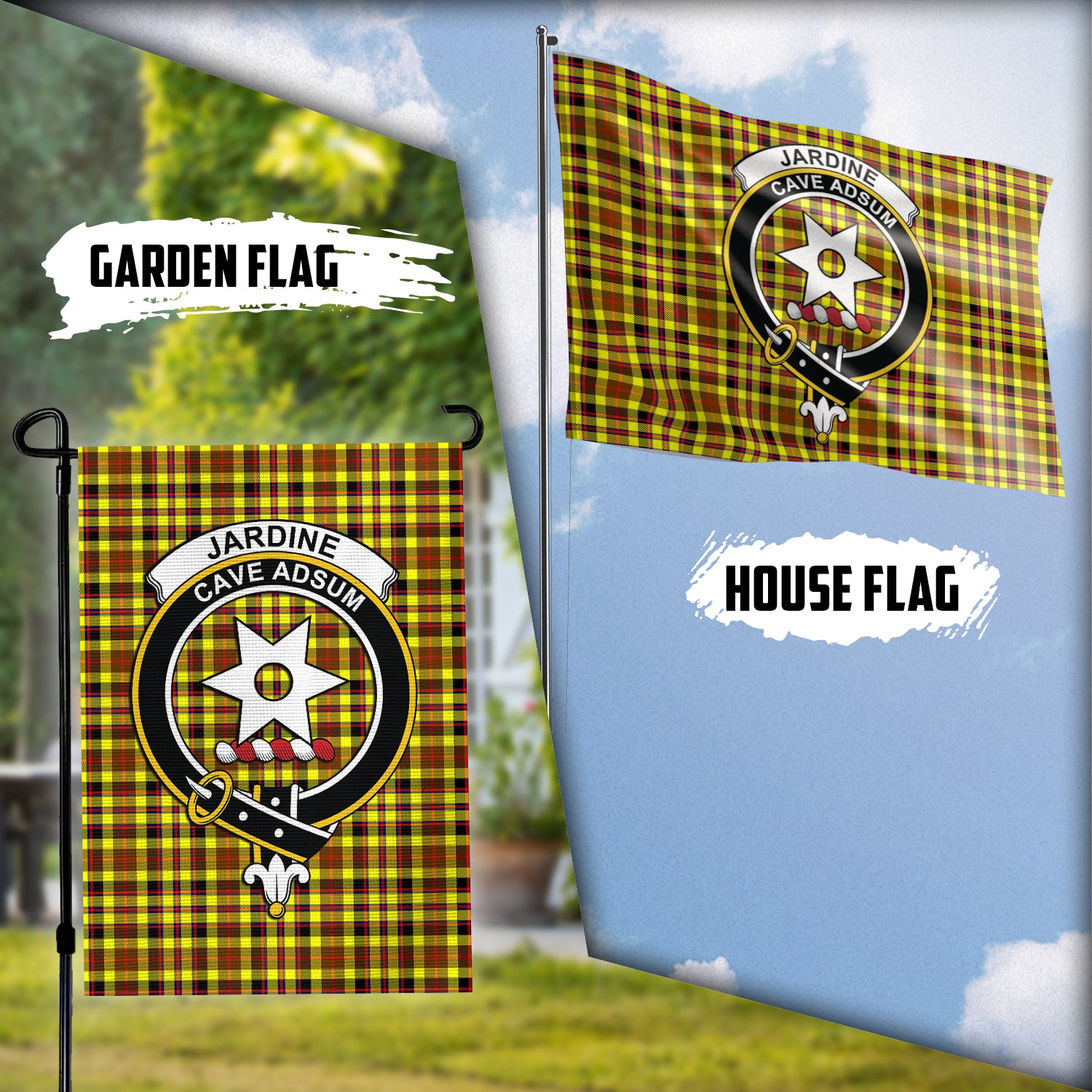 Jardine Modern Tartan Flag with Family Crest Garden Flag (Vertical) - Tartan Vibes Clothing