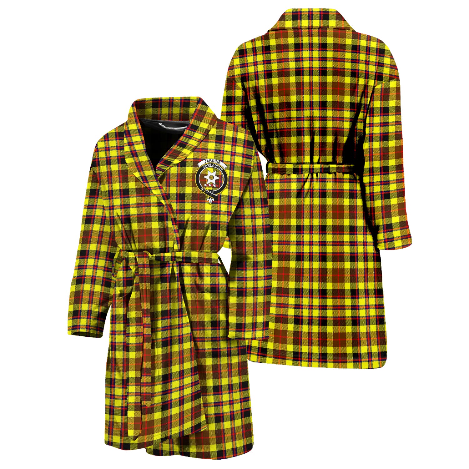 Jardine Modern Tartan Bathrobe with Family Crest Unisex S - Tartan Vibes Clothing