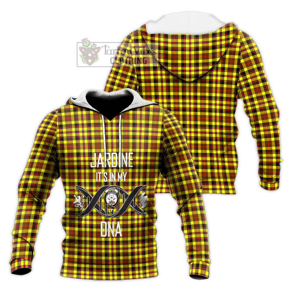 Jardine Modern Tartan Knitted Hoodie with Family Crest DNA In Me Style Unisex Knitted Pullover Hoodie - Tartanvibesclothing Shop