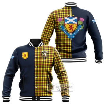 Jardine Modern Tartan Baseball Jacket Alba with Scottish Lion Royal Arm Half Style