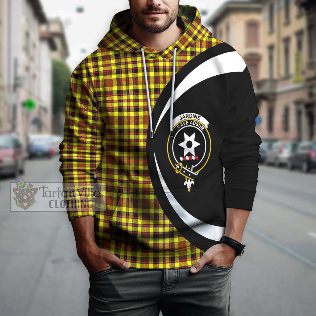 Tartan Vibes Clothing Jardine Modern Tartan Hoodie with Family Crest Circle Style