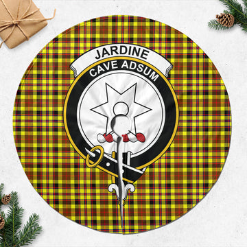 Jardine Modern Tartan Christmas Tree Skirt with Family Crest