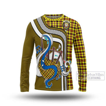 Jardine Modern Tartan Long Sleeve T-Shirt with Epic Bagpipe Style