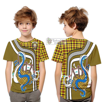 Jardine Modern Tartan Kid T-Shirt with Epic Bagpipe Style