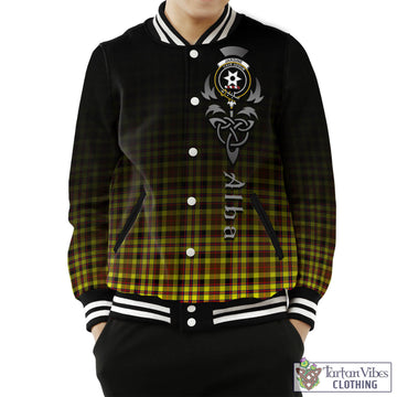 Jardine Modern Tartan Baseball Jacket Featuring Alba Gu Brath Family Crest Celtic Inspired