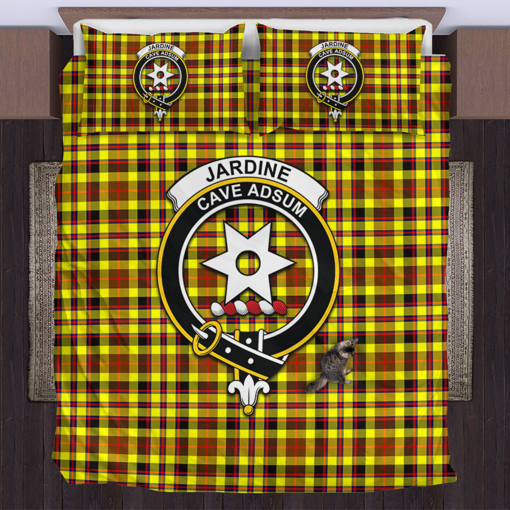 Jardine Modern Tartan Bedding Set with Family Crest US Bedding Set - Tartan Vibes Clothing