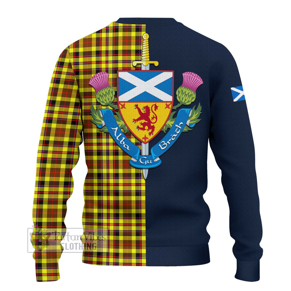 Tartan Vibes Clothing Jardine Modern Tartan Knitted Sweater with Scottish Lion Royal Arm Half Style