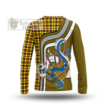 Jardine Modern Tartan Long Sleeve T-Shirt with Epic Bagpipe Style