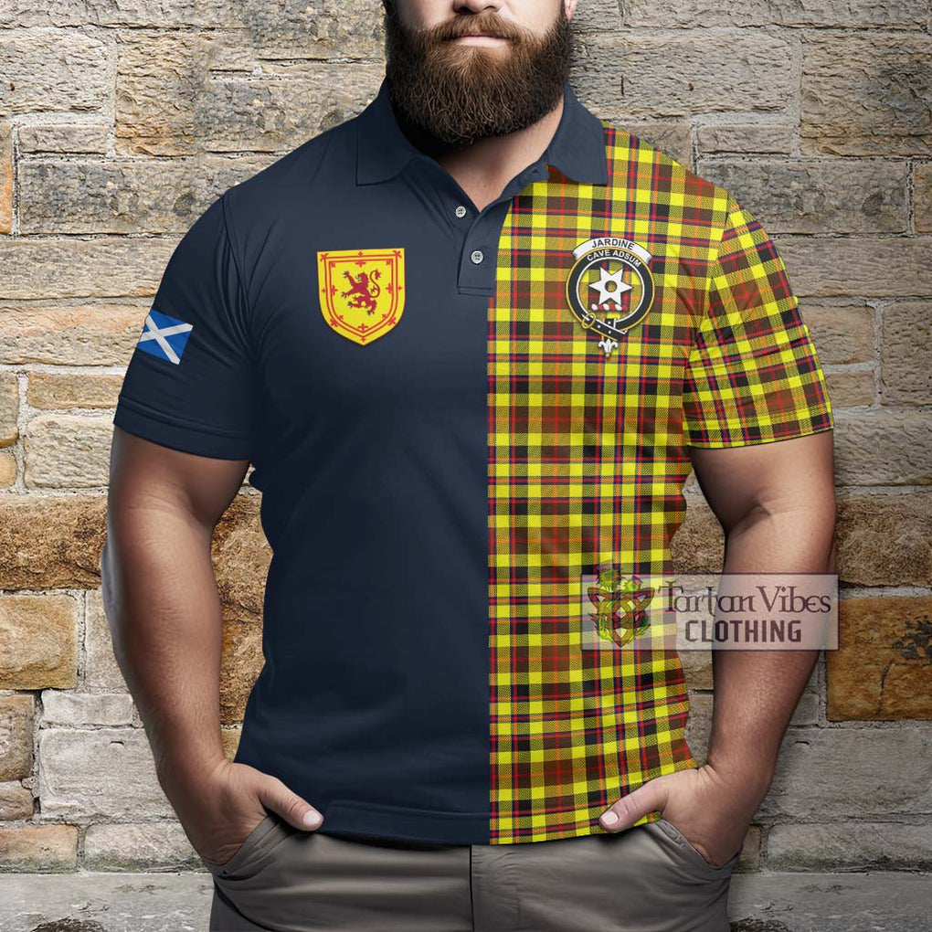 Tartan Vibes Clothing Jardine Modern Tartan Polo Shirt with Scottish Lion Royal Arm Half Style