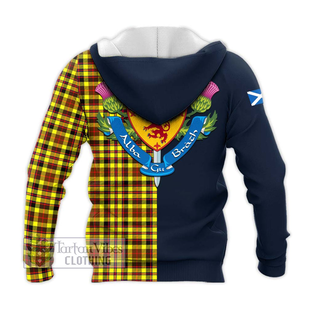 Tartan Vibes Clothing Jardine Modern Tartan Knitted Hoodie with Scottish Lion Royal Arm Half Style