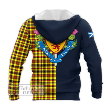 Jardine Modern Tartan Knitted Hoodie Alba with Scottish Lion Royal Arm Half Style