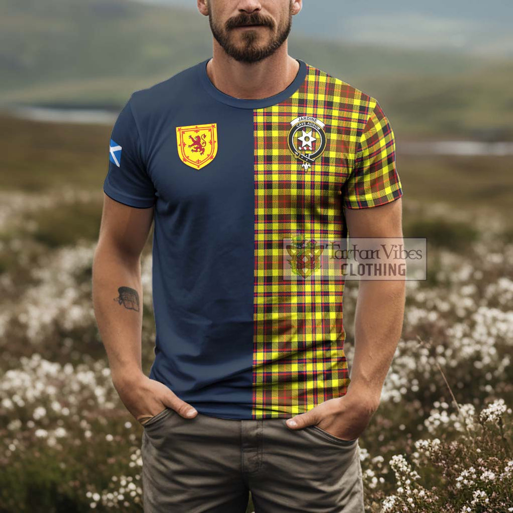 Tartan Vibes Clothing Jardine Modern Tartan T-Shirt Alba with Scottish Lion Royal Arm Half Style