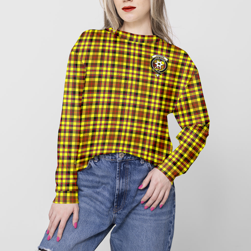 Jardine Modern Tartan Sweatshirt with Family Crest - Tartan Vibes Clothing