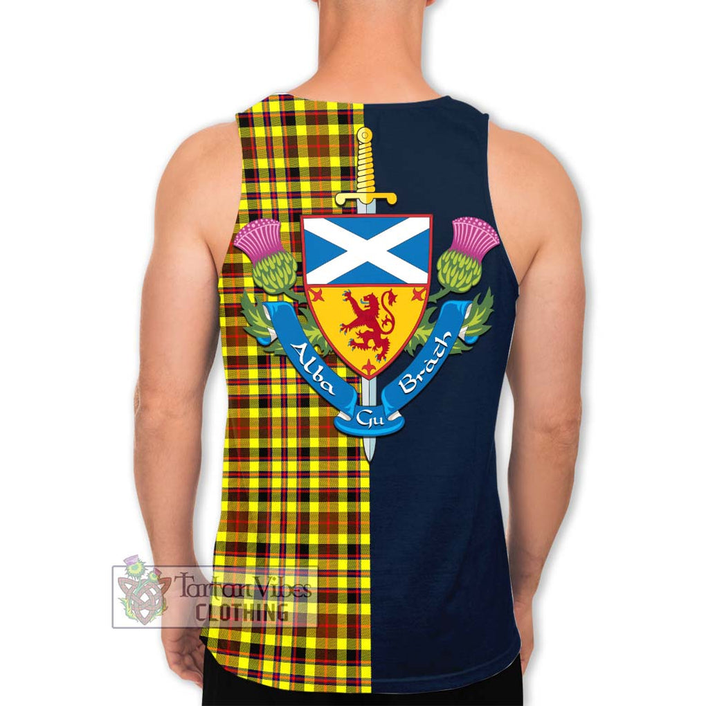 Tartan Vibes Clothing Jardine Modern Tartan Men's Tank Top with Scottish Lion Royal Arm Half Style