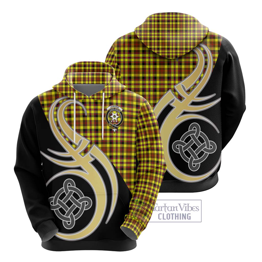 Jardine Modern Tartan Hoodie with Family Crest and Celtic Symbol Style - Tartan Vibes Clothing