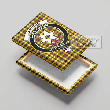 Jardine Modern Tartan Canvas Print Wall Art with Family Crest