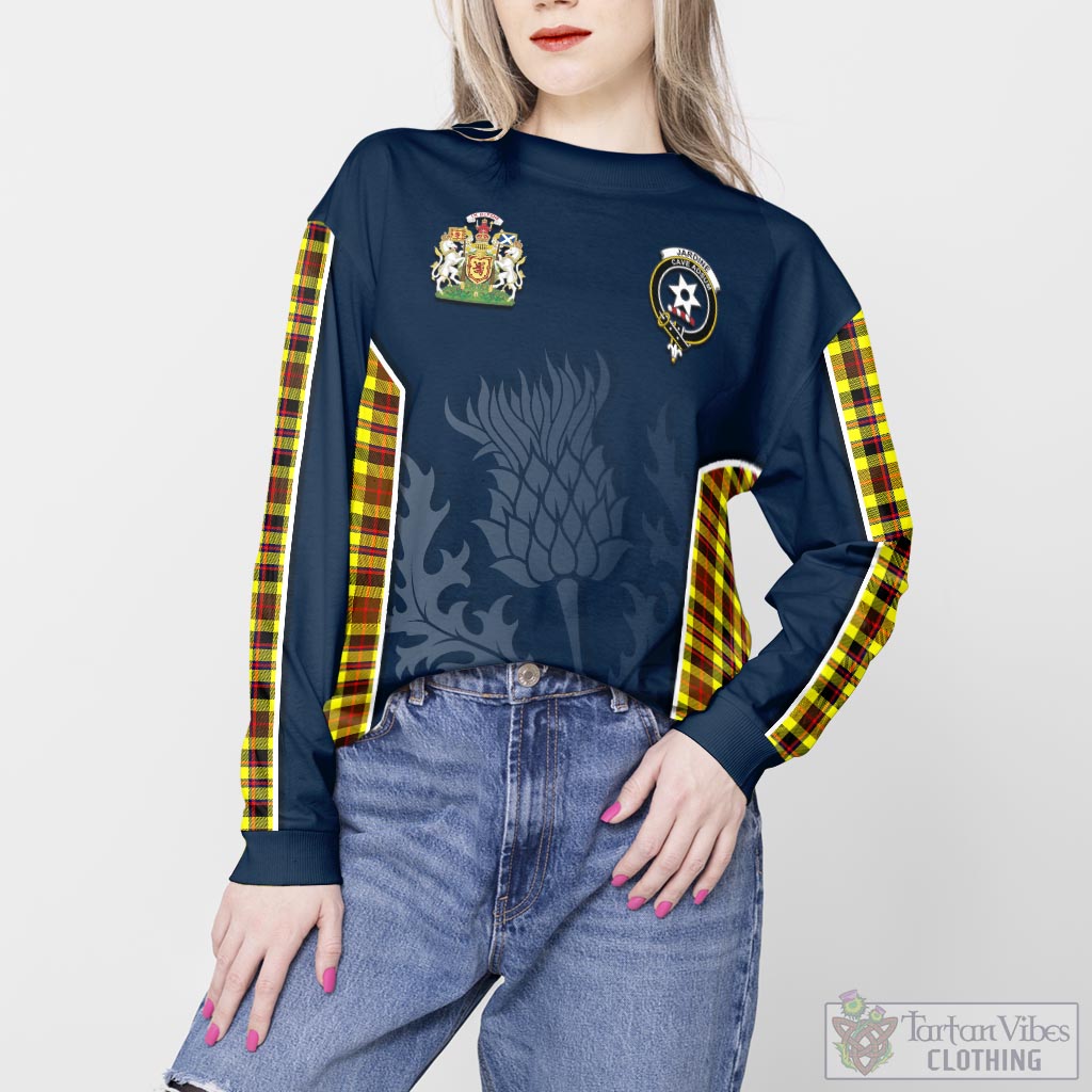 Tartan Vibes Clothing Jardine Modern Tartan Sweatshirt with Family Crest and Scottish Thistle Vibes Sport Style