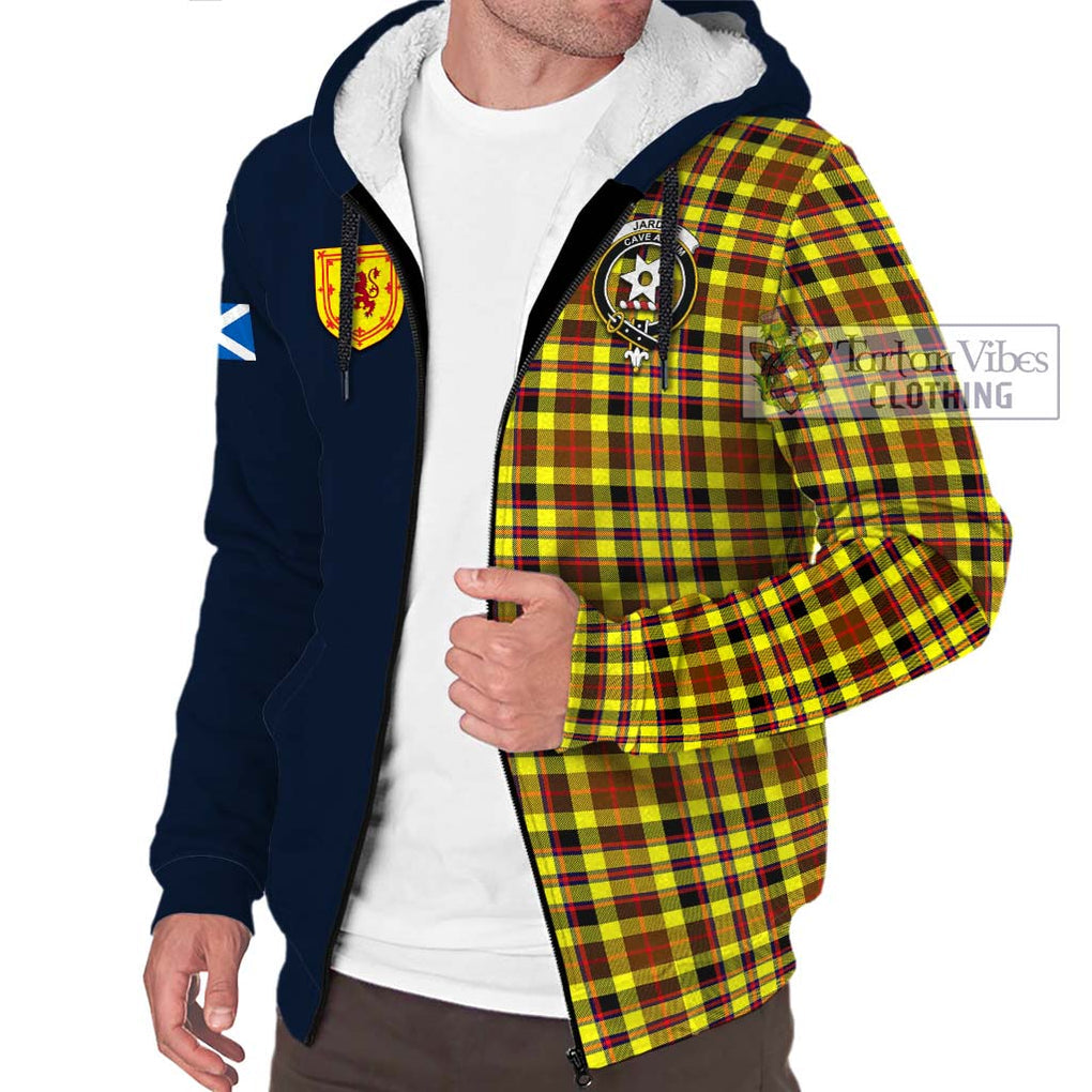 Tartan Vibes Clothing Jardine Modern Tartan Sherpa Hoodie with Scottish Lion Royal Arm Half Style