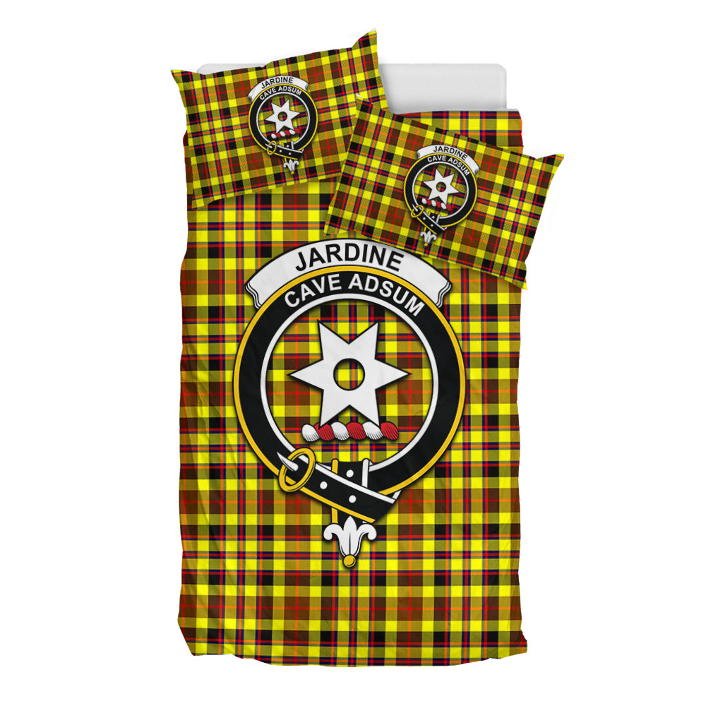 Jardine Modern Tartan Bedding Set with Family Crest - Tartan Vibes Clothing