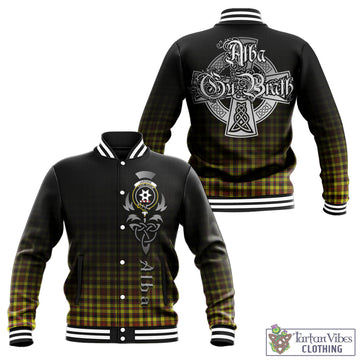 Jardine Modern Tartan Baseball Jacket Featuring Alba Gu Brath Family Crest Celtic Inspired