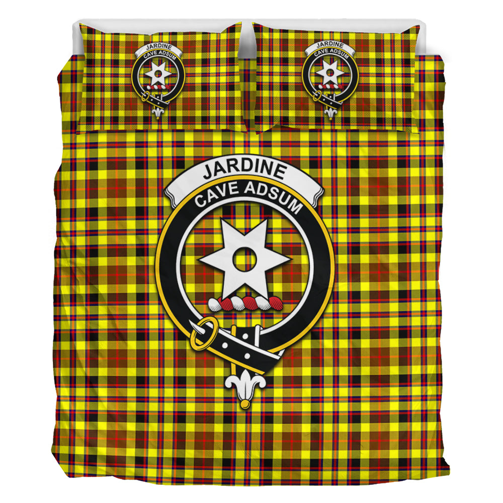 Jardine Modern Tartan Bedding Set with Family Crest - Tartan Vibes Clothing