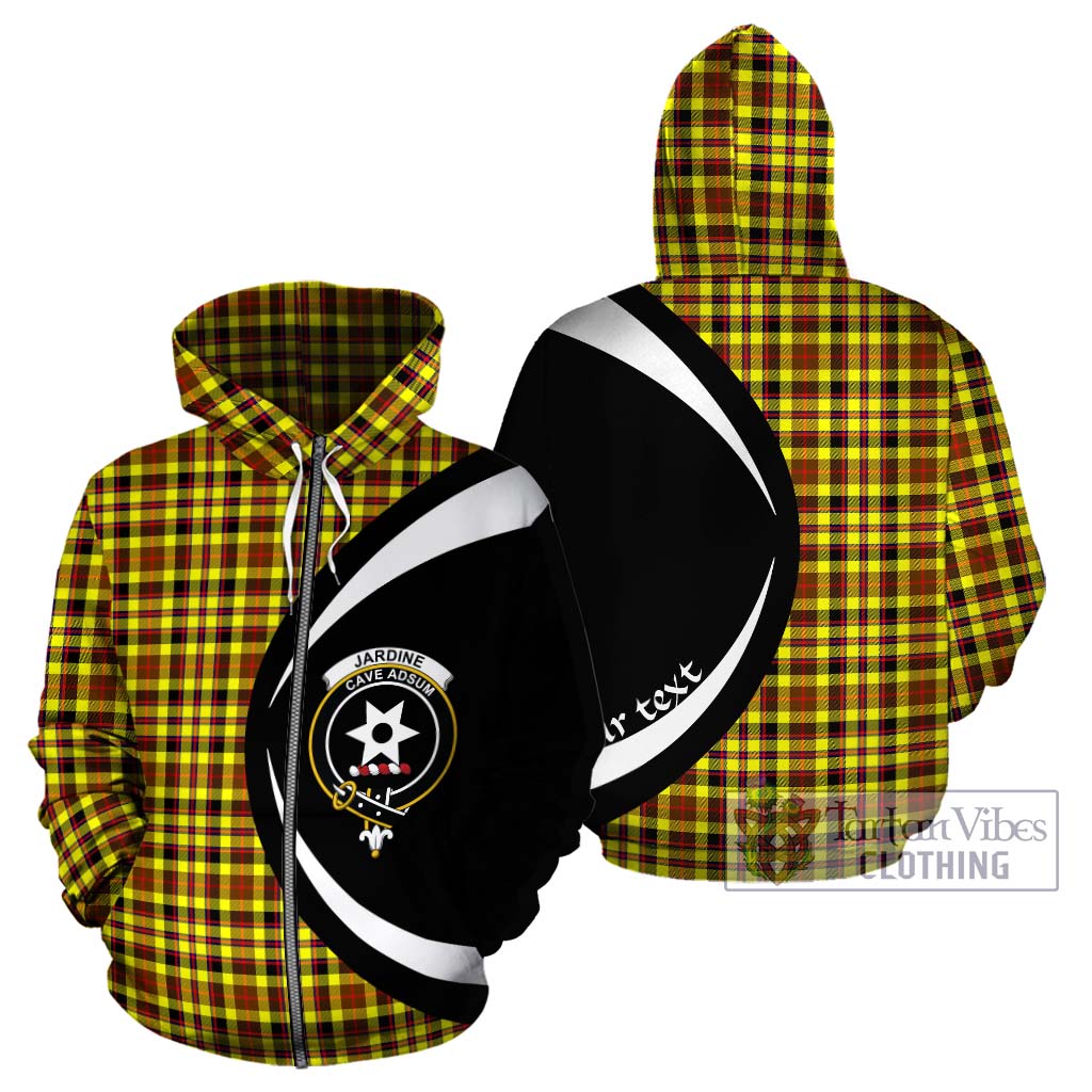 Tartan Vibes Clothing Jardine Modern Tartan Hoodie with Family Crest Circle Style