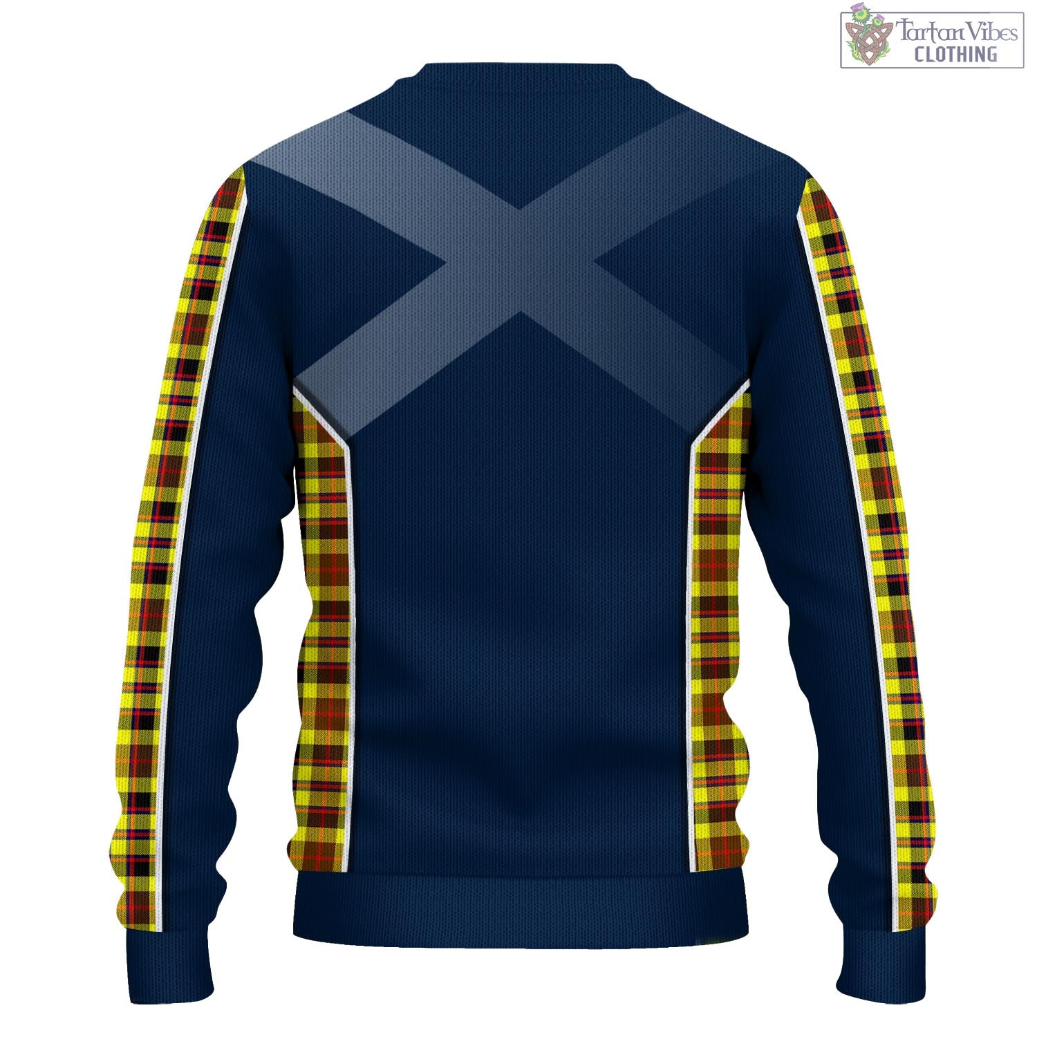 Tartan Vibes Clothing Jardine Modern Tartan Knitted Sweatshirt with Family Crest and Scottish Thistle Vibes Sport Style