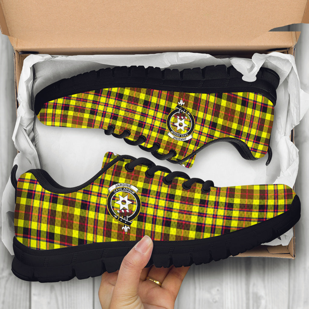 Jardine Modern Tartan Sneakers with Family Crest - Tartan Vibes Clothing