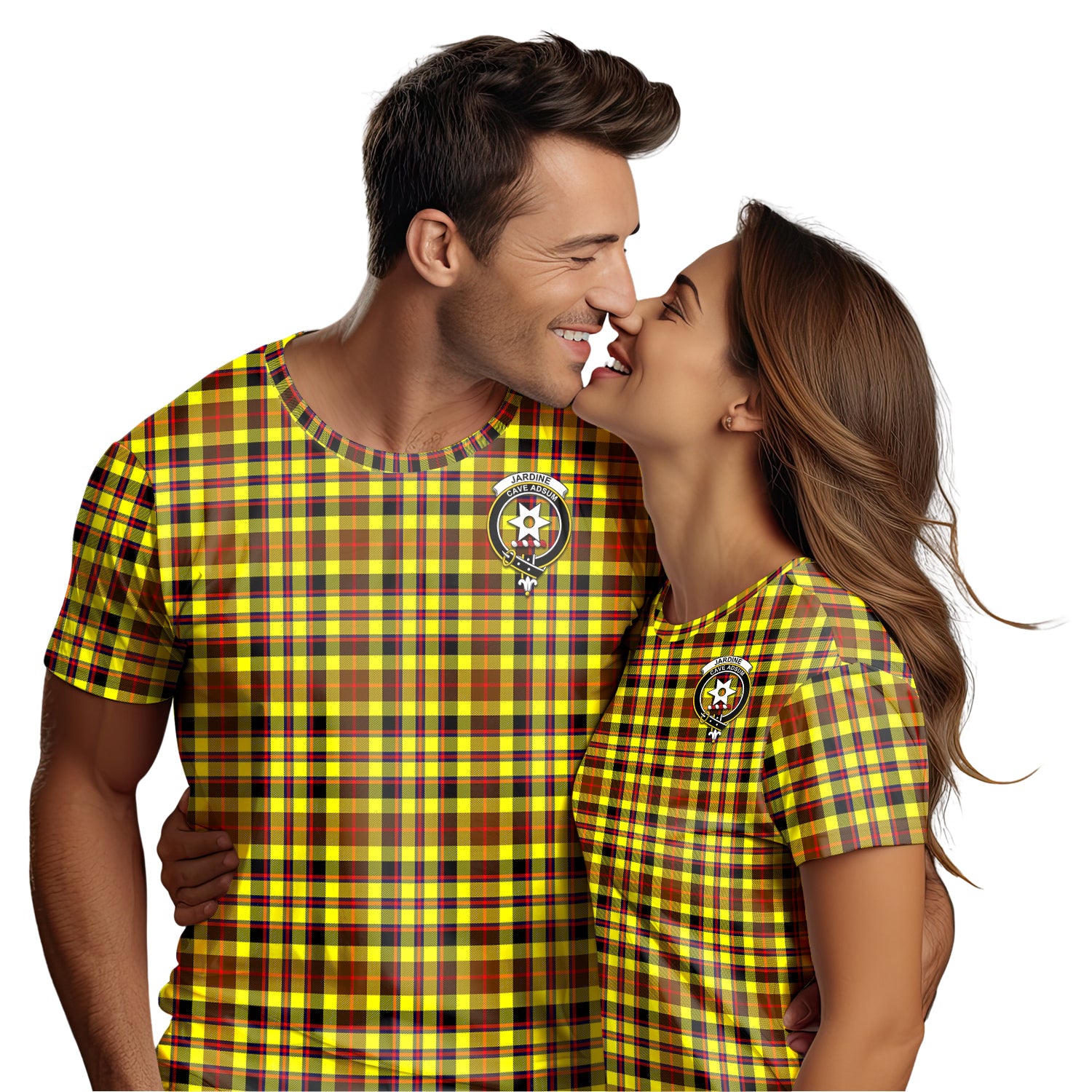 Jardine Modern Tartan T-Shirt with Family Crest - Tartan Vibes Clothing