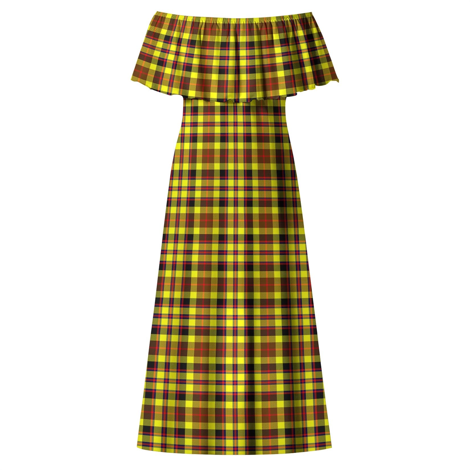 Jardine Modern Tartan Off Shoulder Long Dress - Tartanvibesclothing