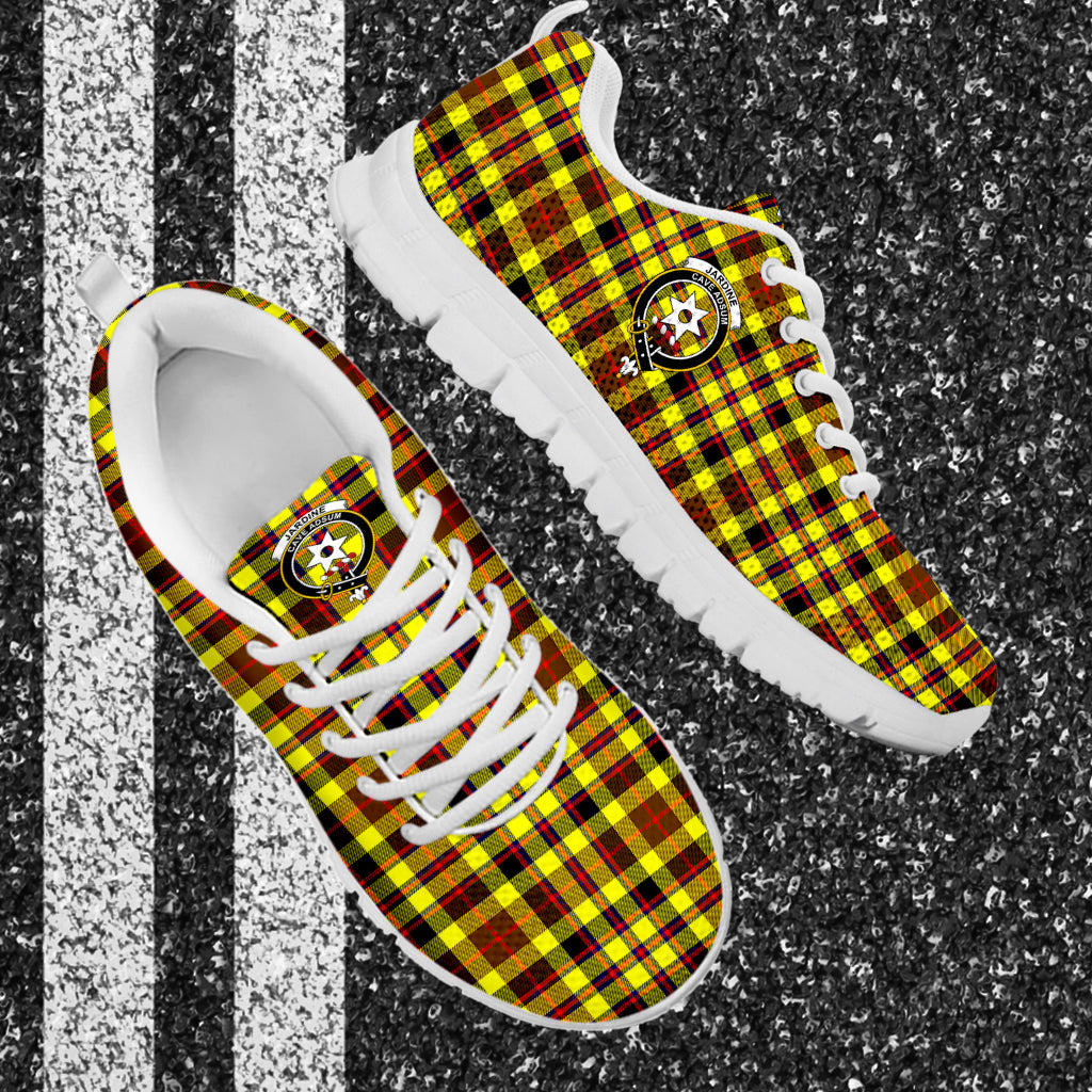 Jardine Modern Tartan Sneakers with Family Crest - Tartan Vibes Clothing