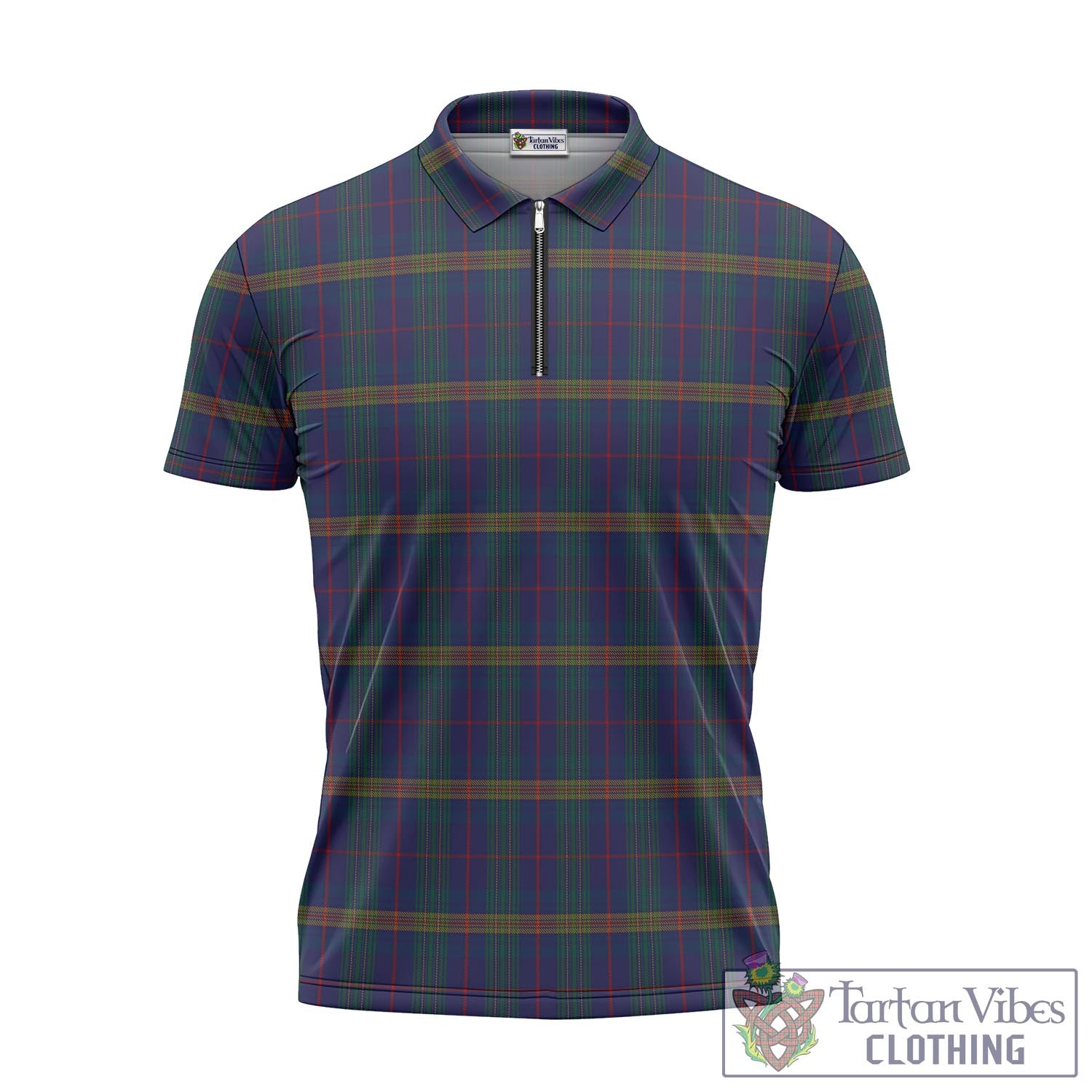 Tartan Vibes Clothing Jenkins of Wales Tartan Zipper Polo Shirt