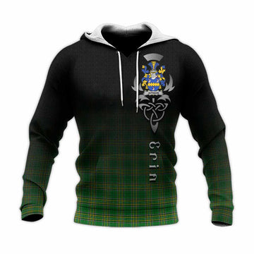 Jephson Irish Clan Knitted Hoodie with Coat of Arms Erin Go Bragh Celtic Inspired Unisex Knitted Pullover Hoodie - Tartan Vibes Clothing