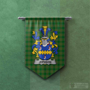 Jephson Irish Clan Tartan Gonfalon, Tartan Banner with Coat of Arms Chevron - Tartan Vibes Clothing