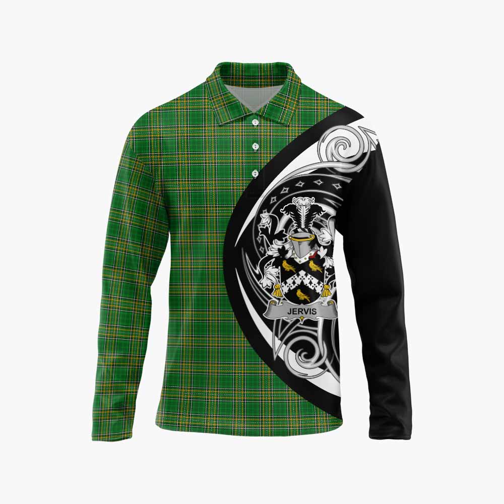 Jervis Irish Clan Long Sleeve Polo Shirt Celtic Circle Style Unisex - Tartan Vibes Clothing