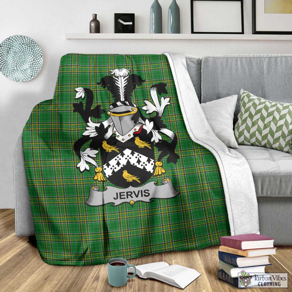 Jervis Irish Clan Tartan Blanket with Coat of Arms - Tartan Vibes Clothing