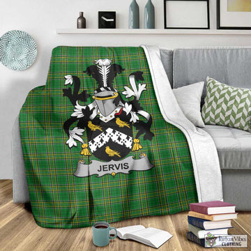 Jervis Irish Clan Tartan Blanket with Coat of Arms - Tartan Vibes Clothing