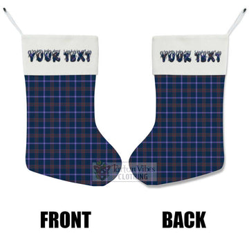 Jewish Tartan Christmas Stocking with Personalized Text