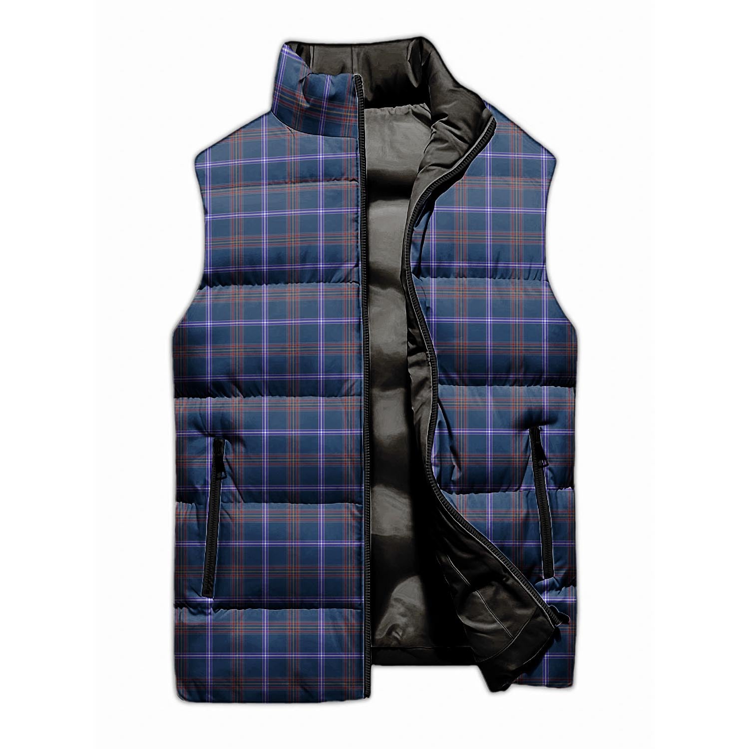 Jewish Tartan Sleeveless Puffer Jacket