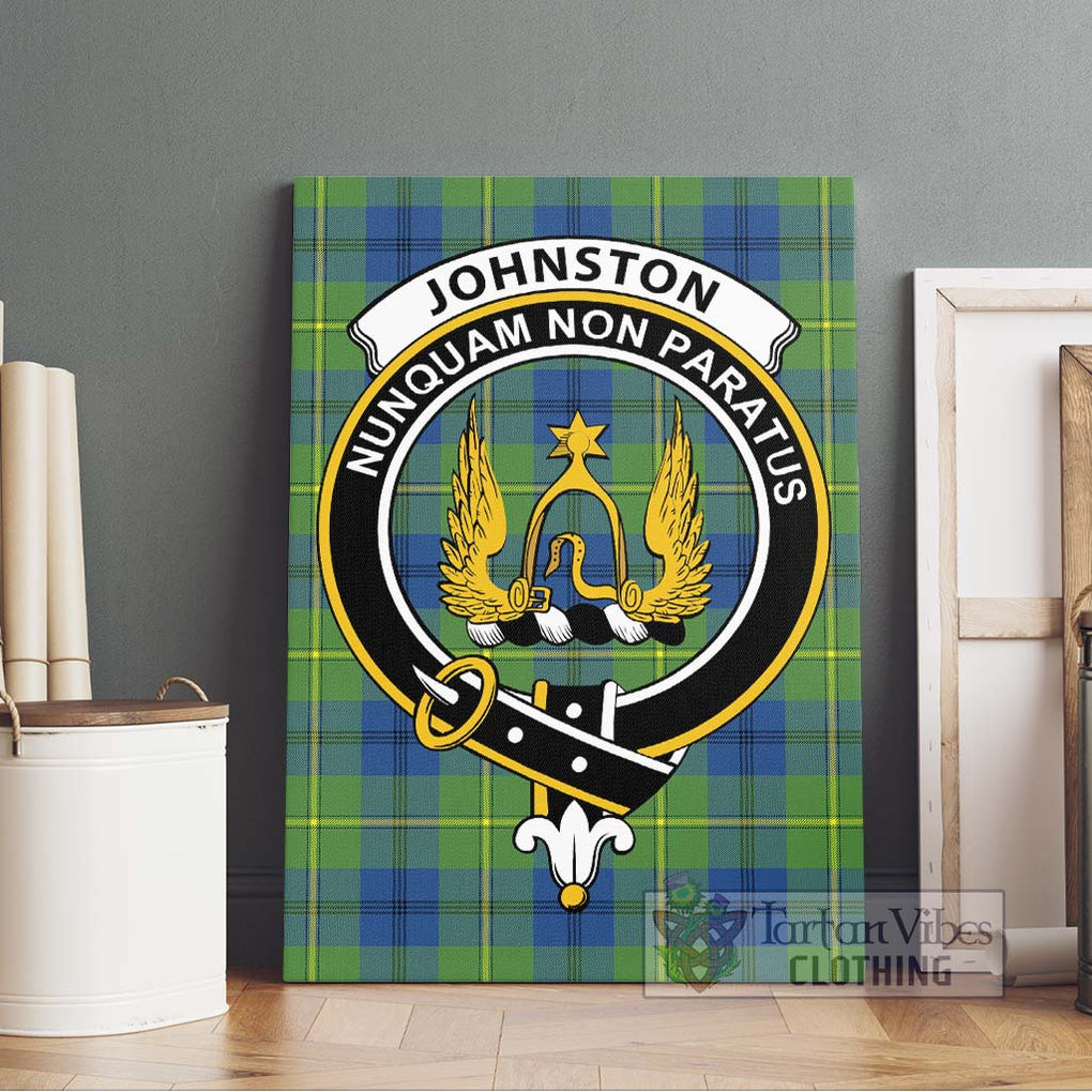 Johnston Ancient Tartan Canvas Print Wall Art with Family Crest Without Frame - Tartan Vibes Clothing