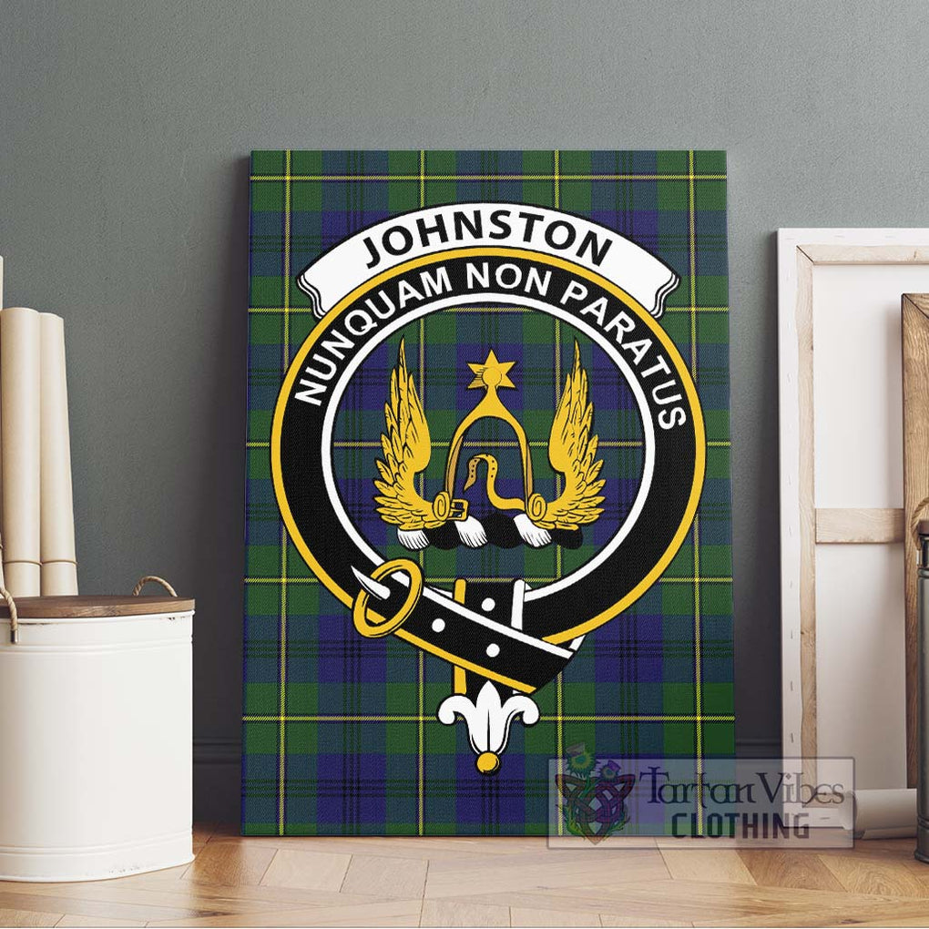 Johnston Modern Tartan Canvas Print Wall Art with Family Crest Without Frame - Tartan Vibes Clothing