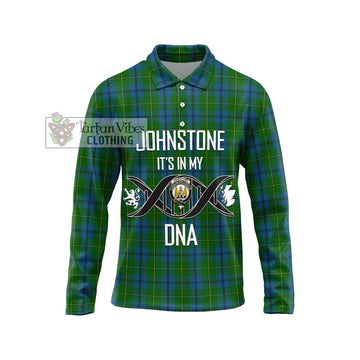 Johnstone (Johnston) Tartan Long Sleeve Polo Shirt with Family Crest DNA In Me Style