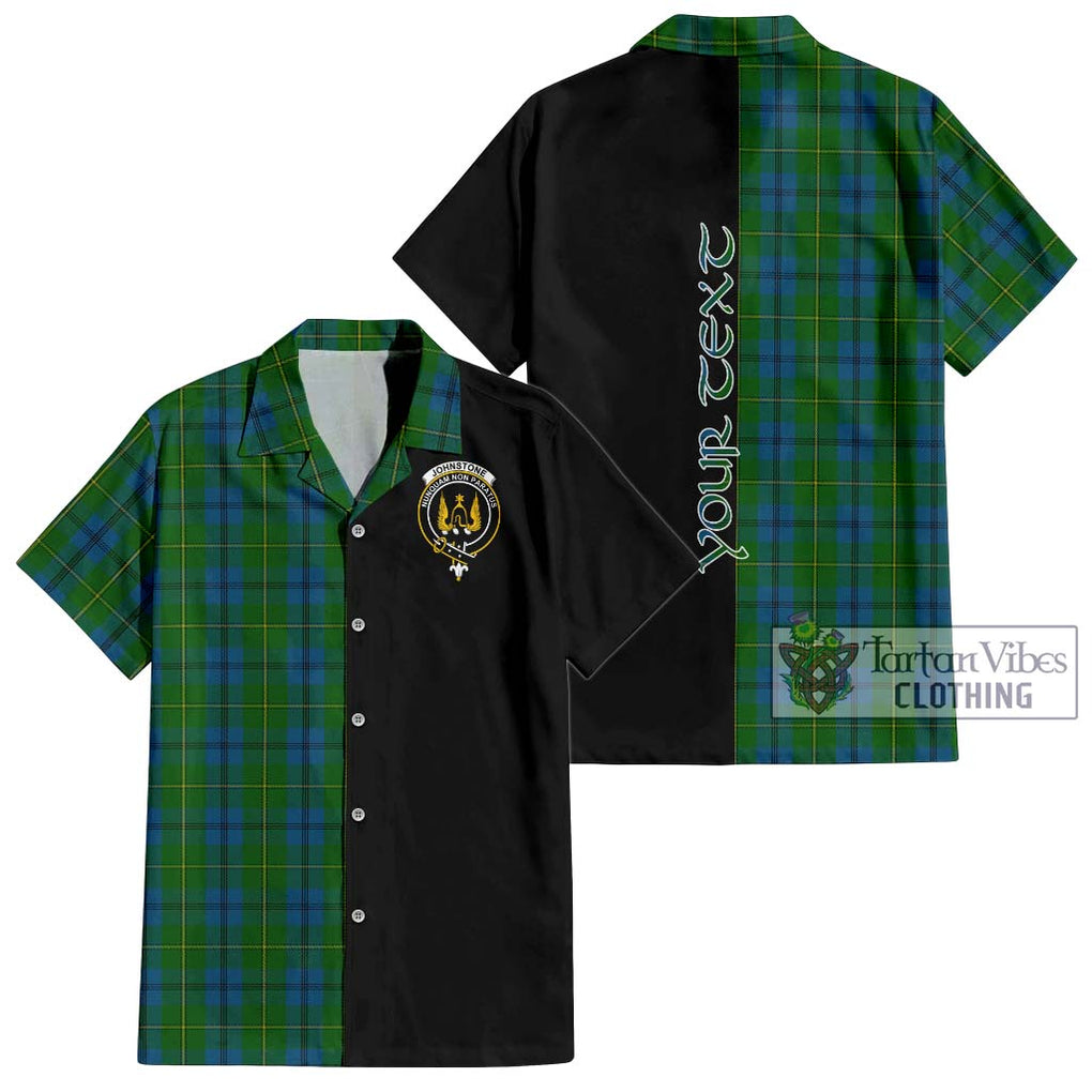 Johnstone (Johnston) Tartan Short Sleeve Button Shirt with Family Crest and Half Of Me Style Kid - Tartanvibesclothing Shop